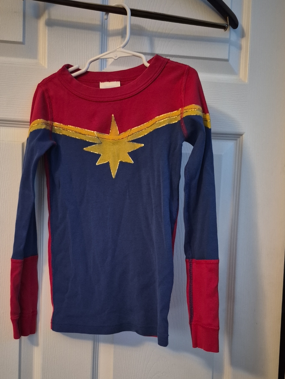 🪼 Marvel By Hanna Anderson Girls' Long Sleeve Top in Blue, Red & Gold